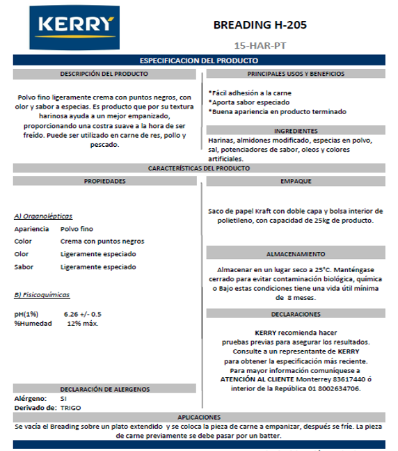 BREADING PARA RES, POLLO Y PESCADO