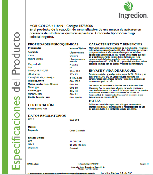 COLOR CARAMELO LIQUIDO