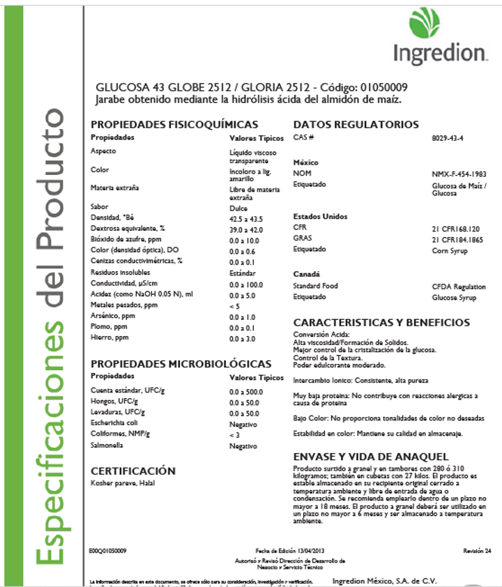 GLUCOSA 43 LA GLORIA