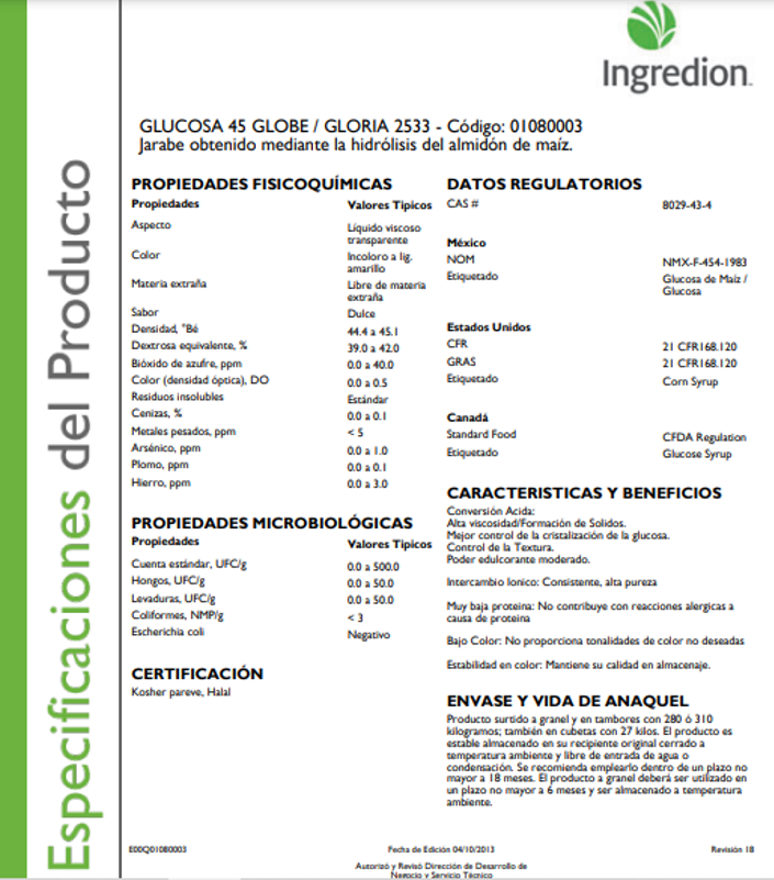 GLUCOSA 45 LA GLORIA