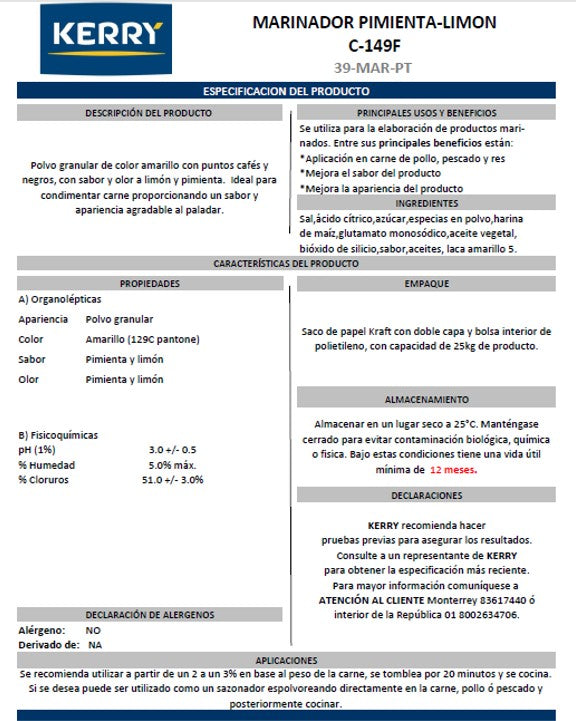 MARINADOR PIMIENTA LIMÓN